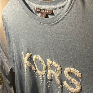 NEW Michael Kors Blue Long Sleeve Top